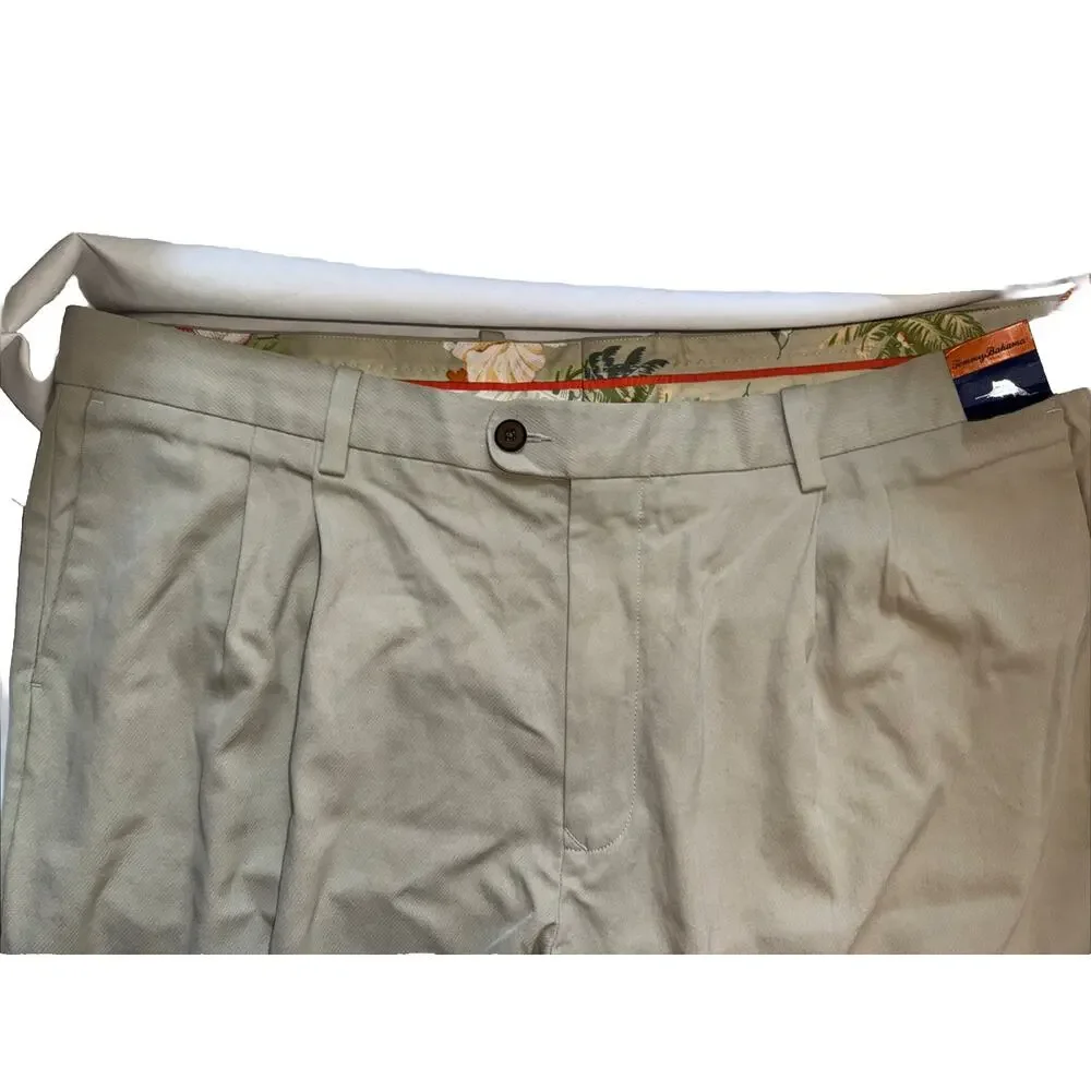 Tommy Bahama New St. Thomas Relaxed Double-Pleat Pants In Abby Stone Size 42x32